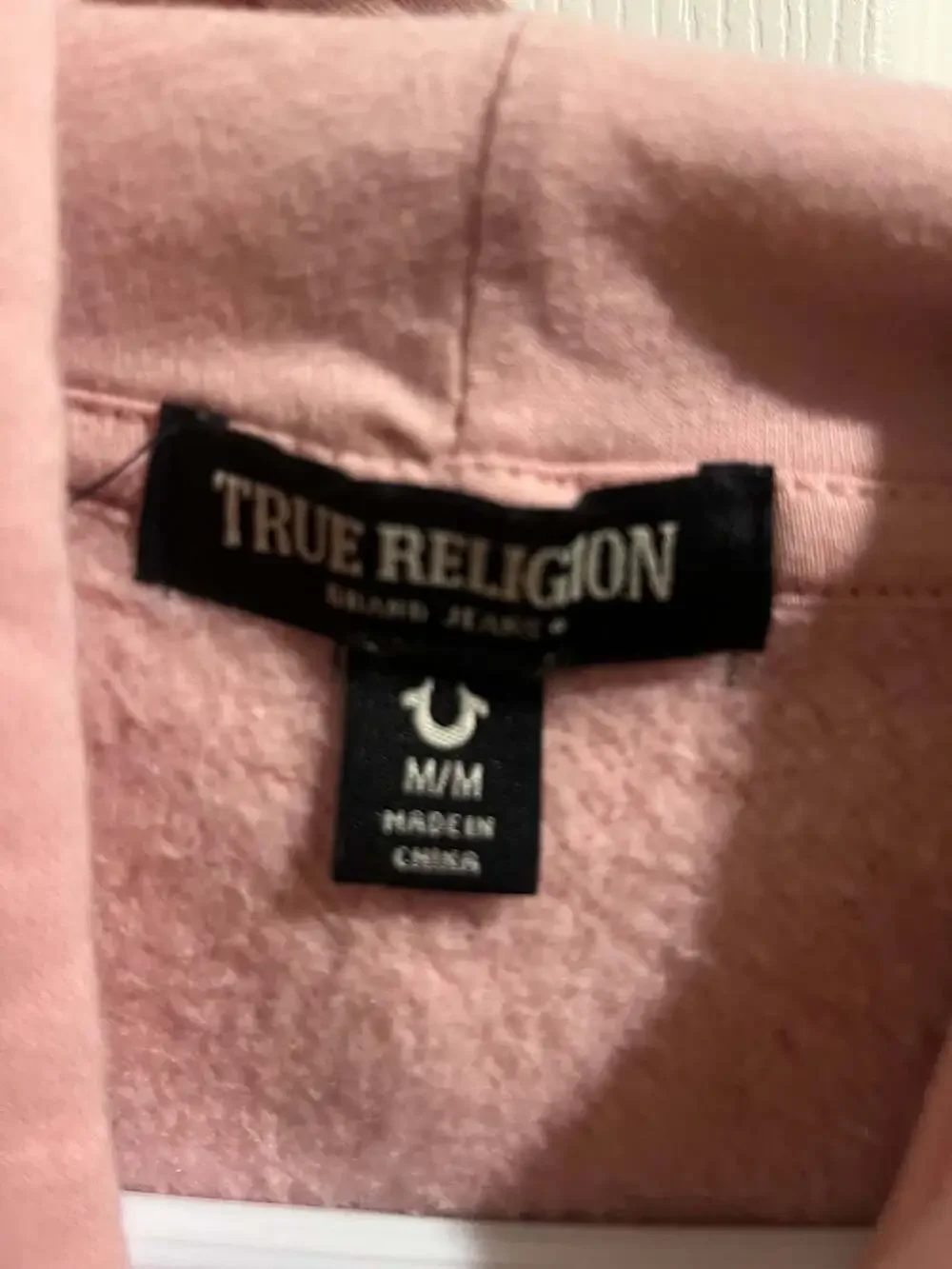 True Religion Pink Buddha Guitar Sleeve Graphic Hoodie